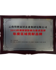 2013年年度區(qū)域貢獻(xiàn)品牌